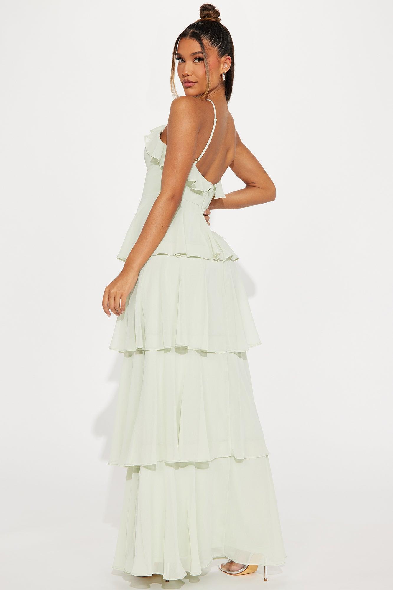 Tabitha Chiffon Maxi Dress - Sage Product Image