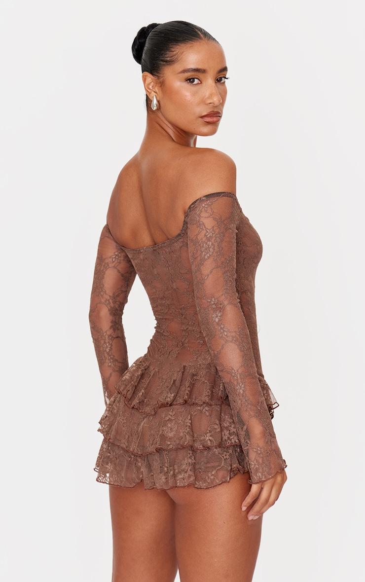 Chocolate Lace Bardot Rara Skort Romper Product Image