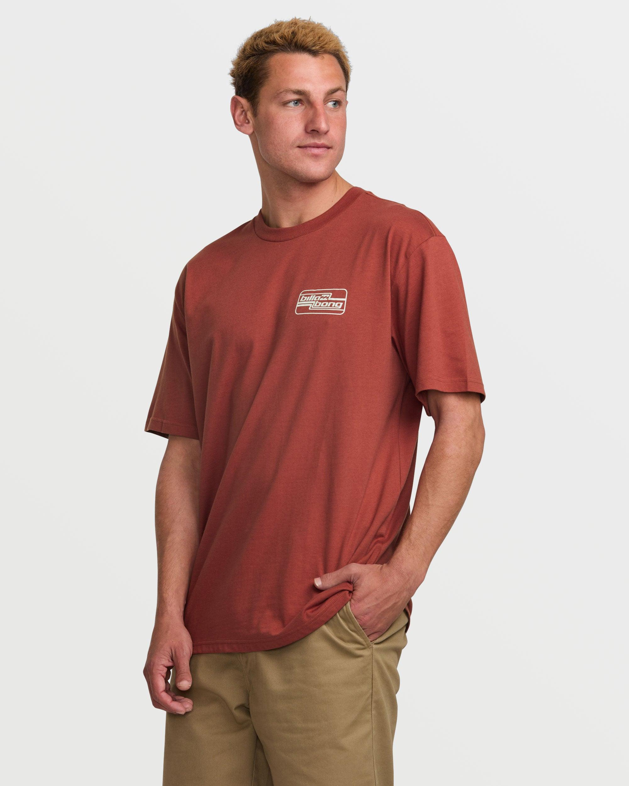 Walled Regular Short Sleeve Tee - Dusty Red Male Product Image