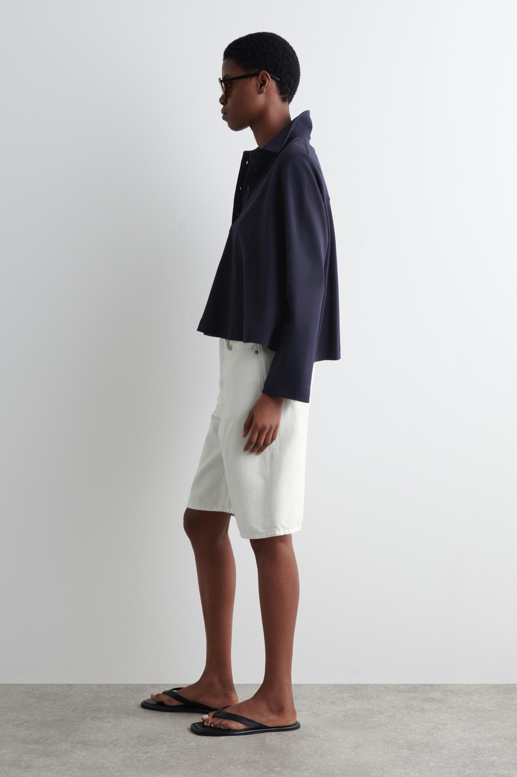 FLARED COTTON-JERSEY POLO SHIRT Product Image