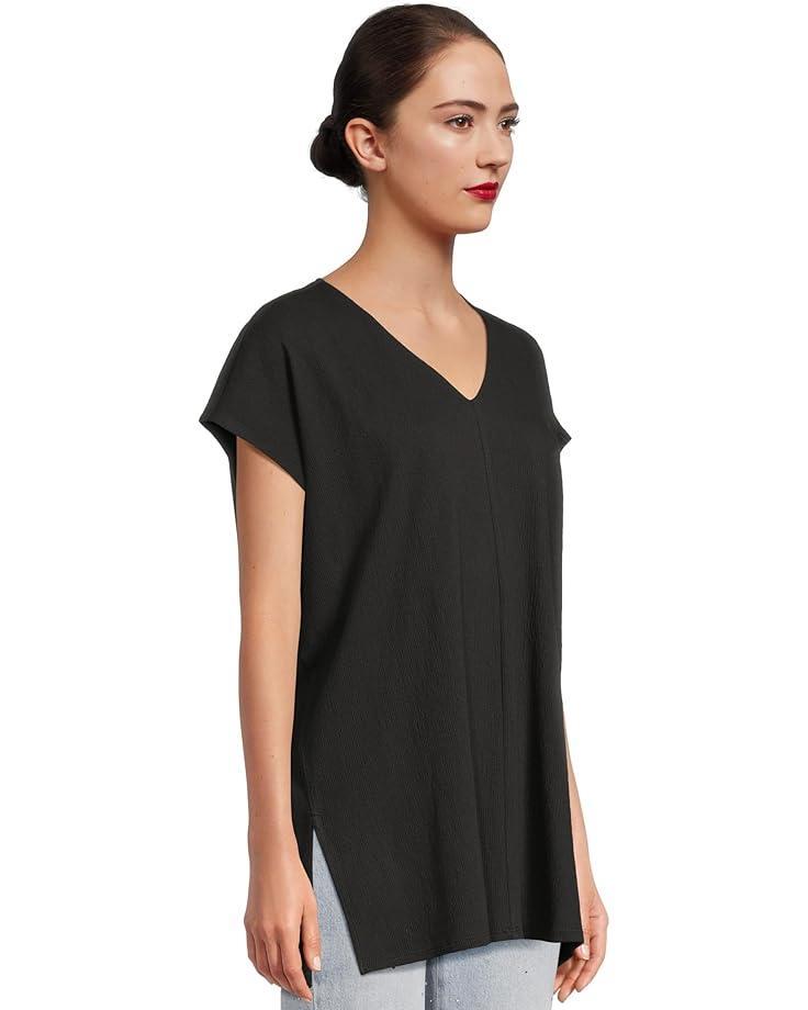 Lightweight Ponte Split Neck Shift Dress Product Image