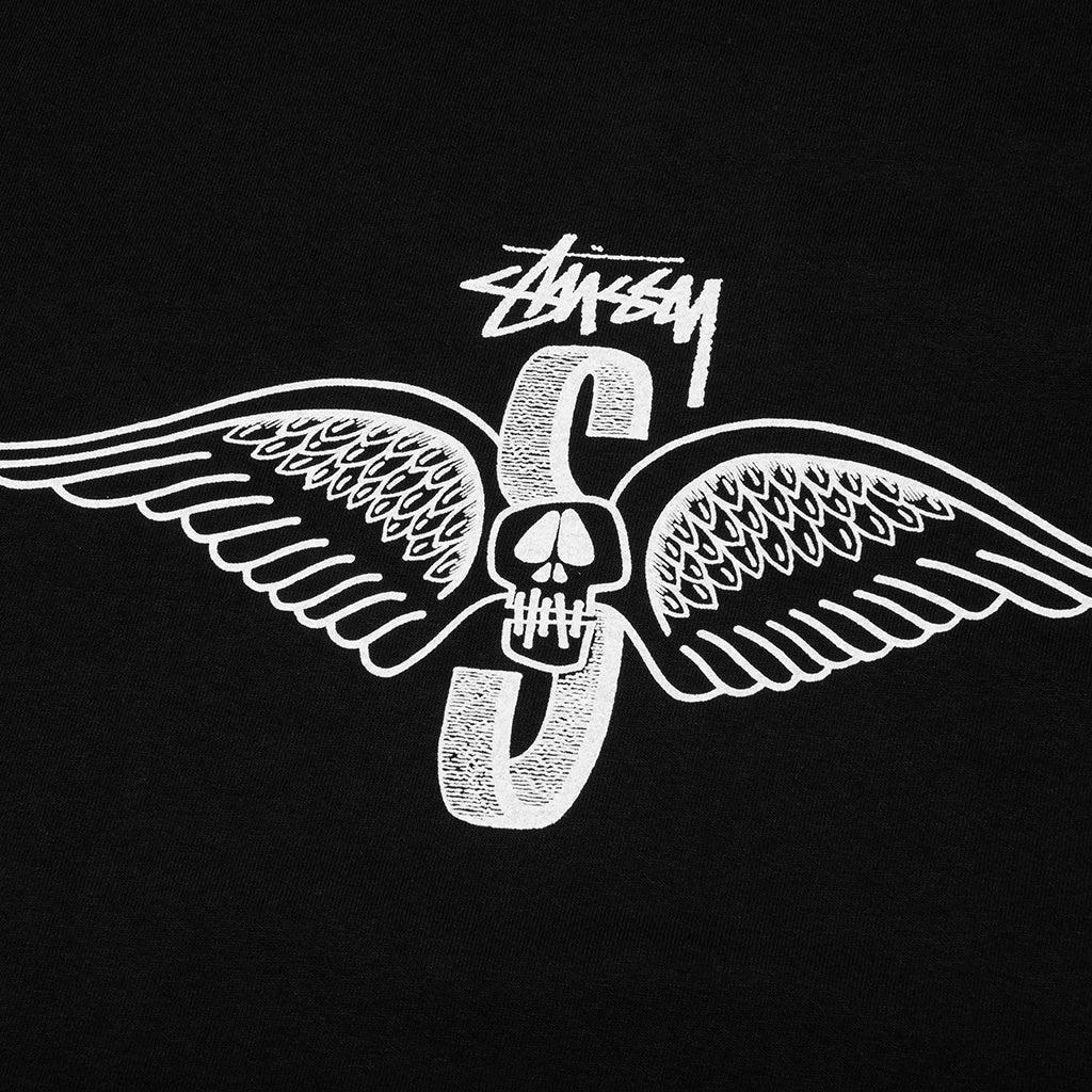 Skull Wings Pigment Dyed L/S Tee - Black Male Product Image