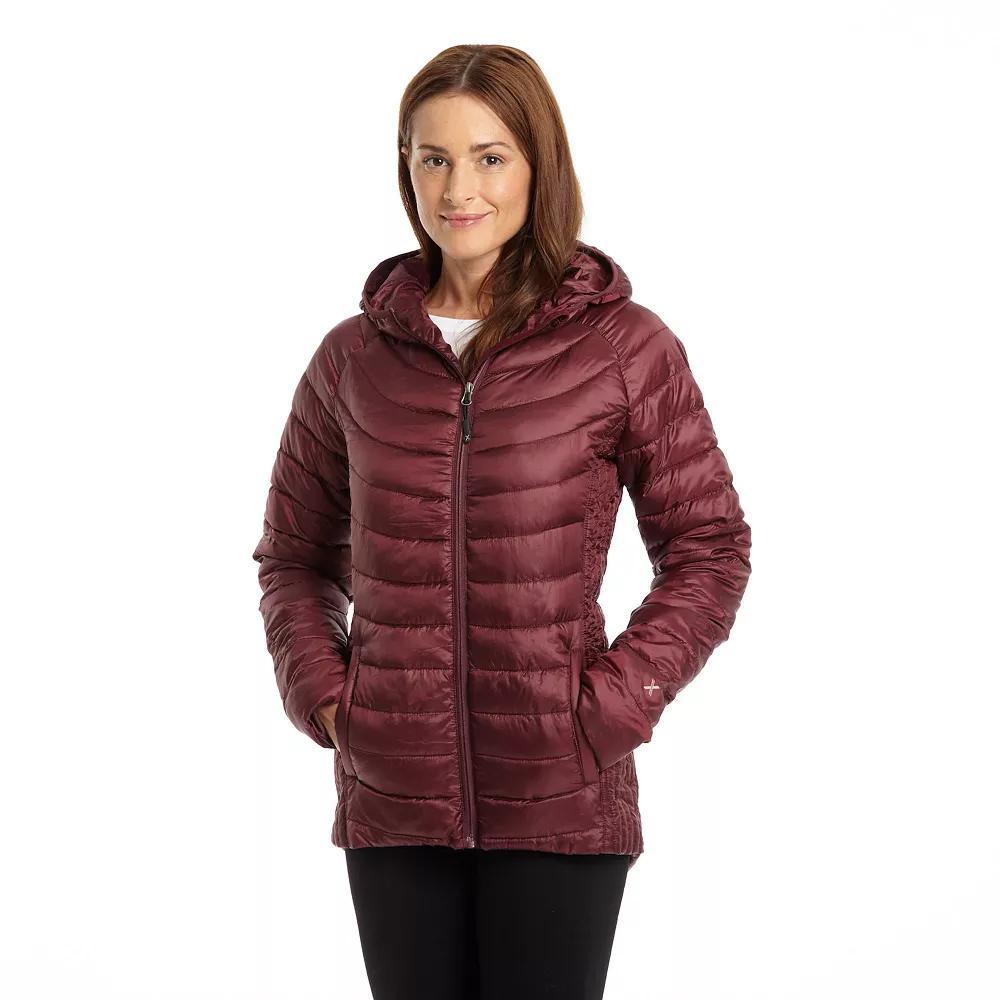 Plus Size Excelled Hooded Featherweight Puffer Jacket, Women's, Size: 2XL, Red Product Image