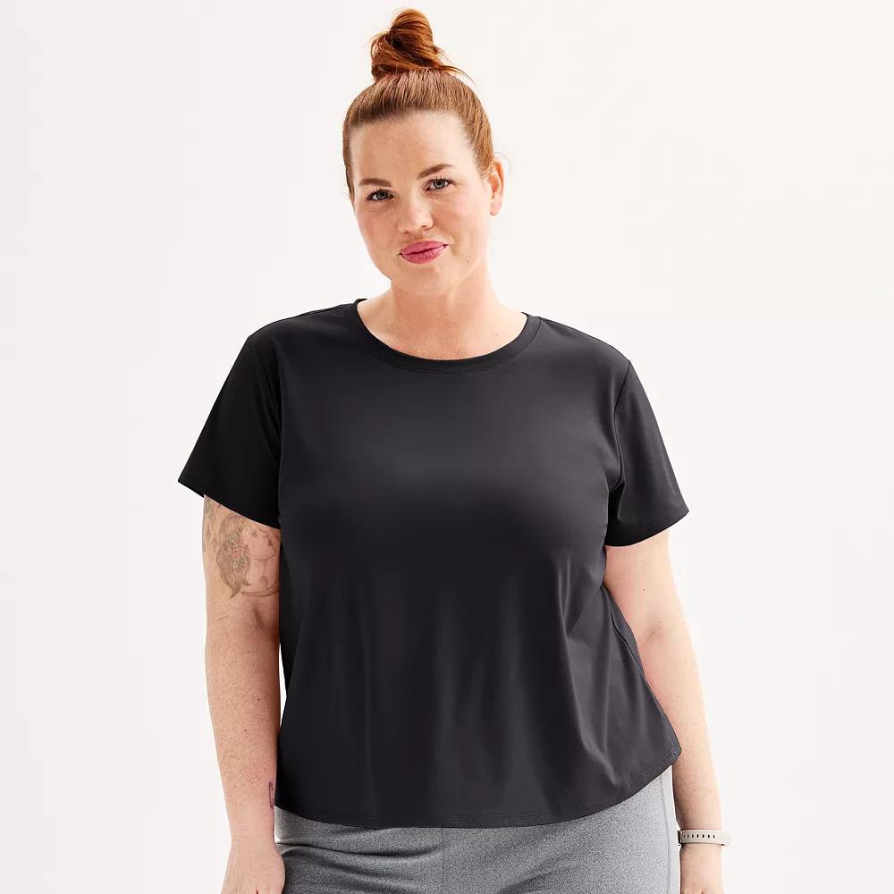 Plus Size Tek Gear® Essential Soft Tee, Women's, Size: 1XL, Mineral Black Product Image