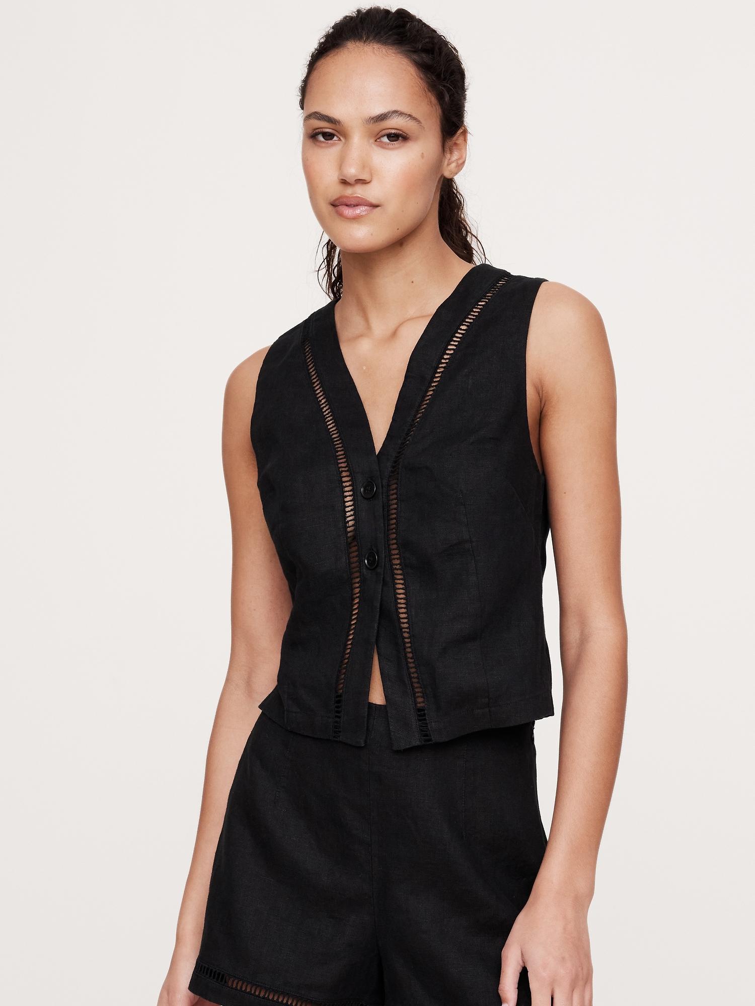 Lace-Trim Linen Vest Product Image