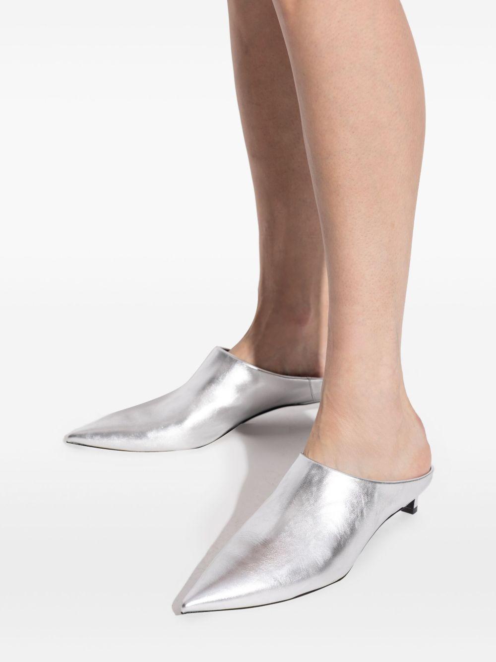 metallic-leather pointed-toe mules Product Image
