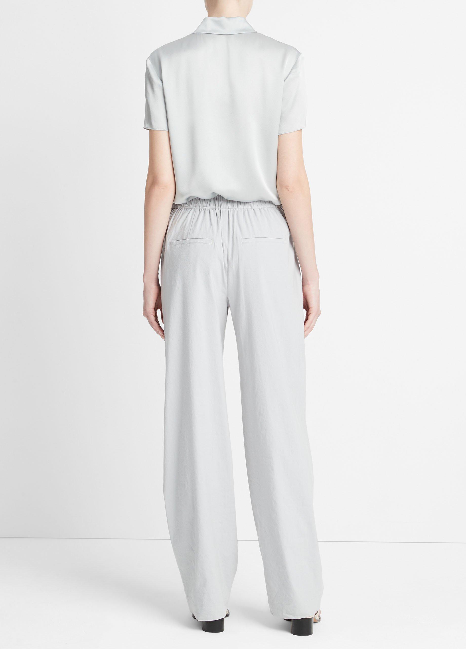 Linen-Blend High-Waist Pull-On Pant Product Image