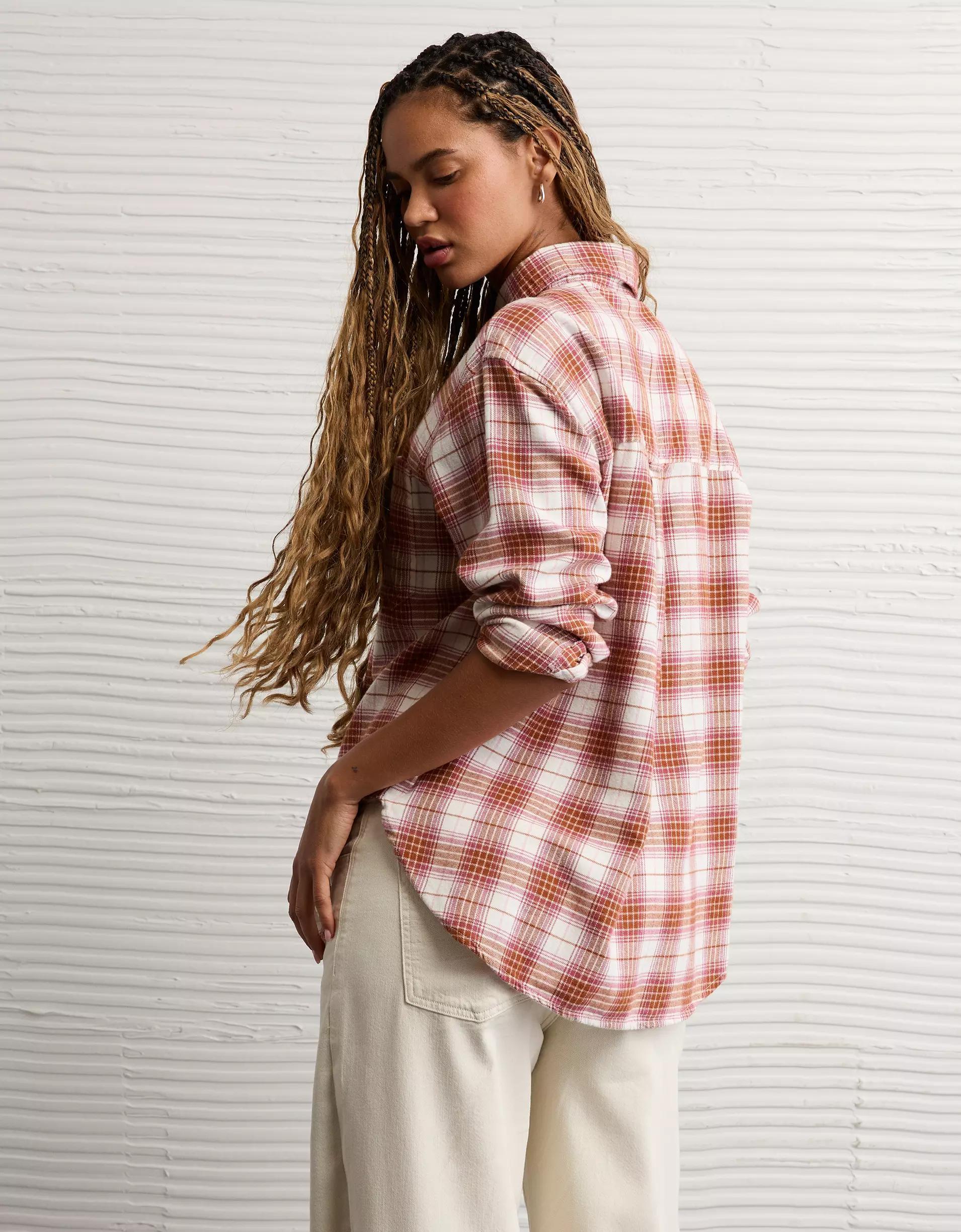 AE Oversized Flannel Shirt Product Image