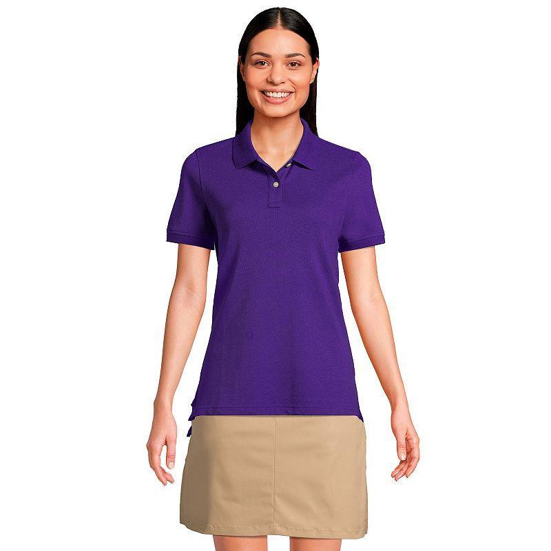 Women's Lands' End School Uniform Short Sleeve Mesh Polo Shirt, Size: Small, Red Product Image