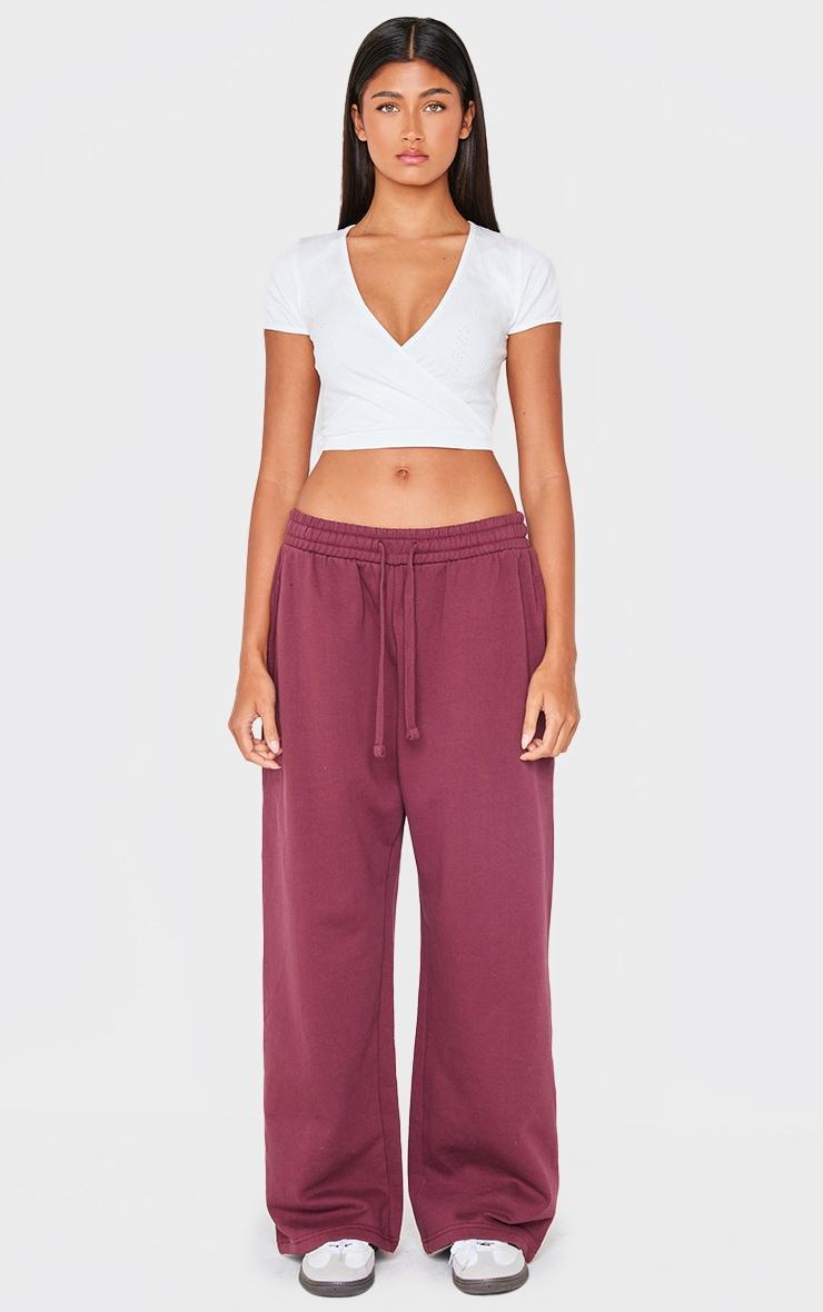 White Contour Pointelle Cross Over Detail Crop Top Product Image