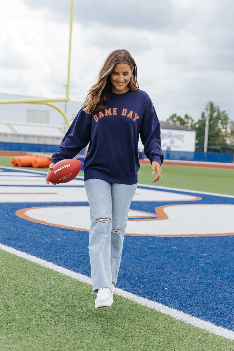 Navy Game Day Sweatshirt - FINAL SALE Product Image