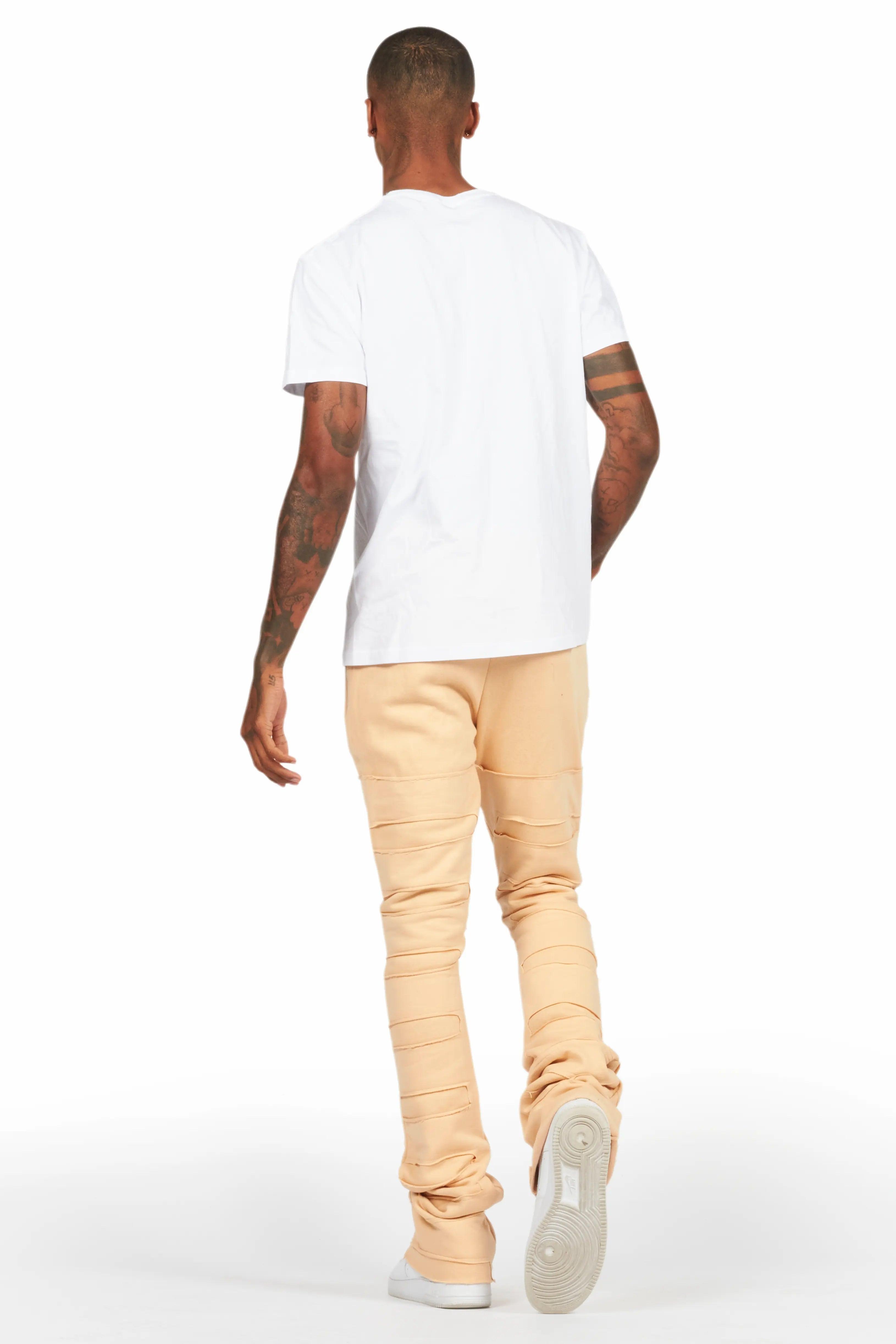 Emilio Beige Stacked Flare Track Pant Male Product Image