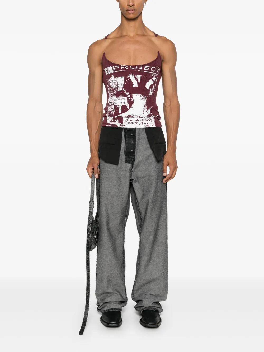 rock band-print invisible strap tank top Product Image