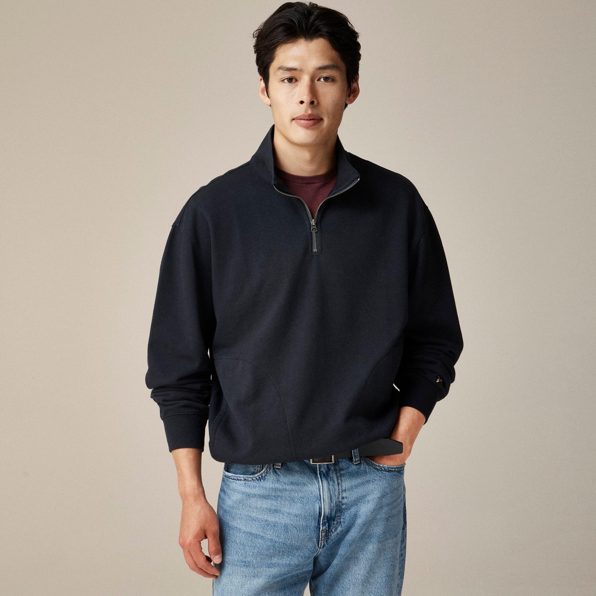 Relaxed-fit lightweight french terry quarter-zip sweatshirt Product Image