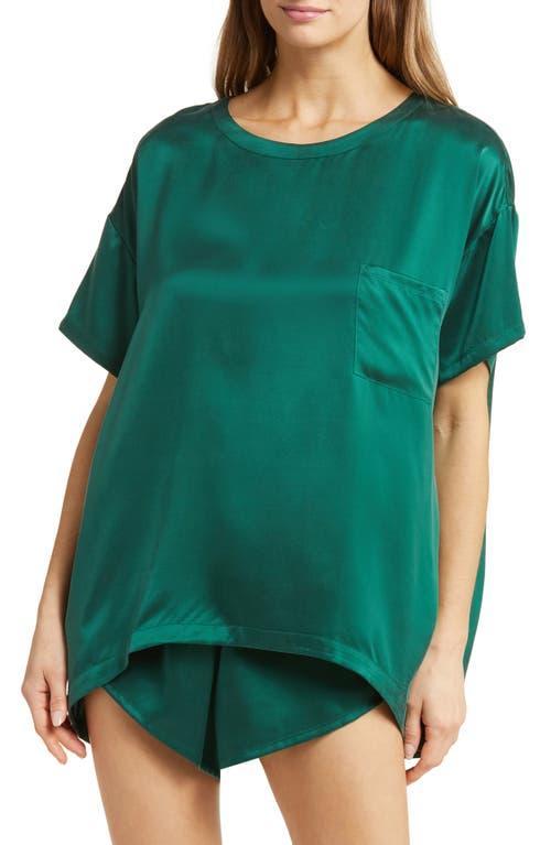 Womens Washable Silk Tee 2-Piece Pajama Set Product Image