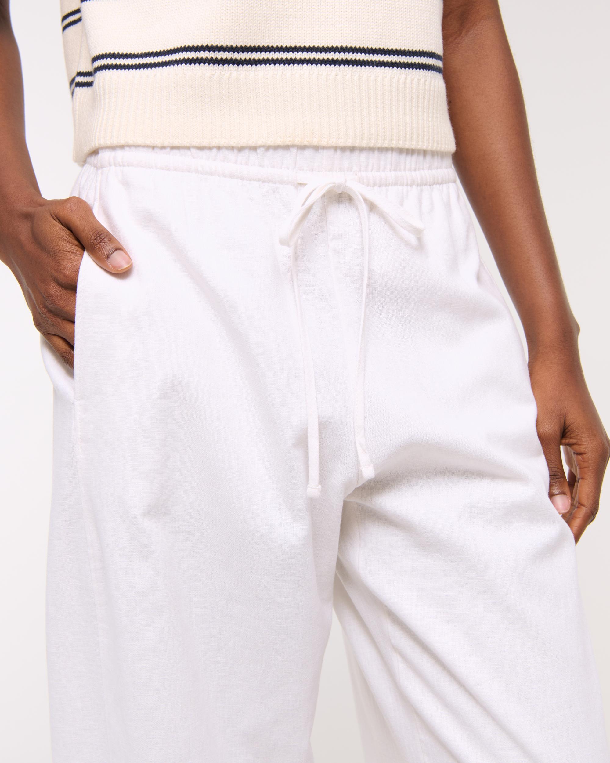 Linen-Blend Barrel Pull-On Pant Product Image