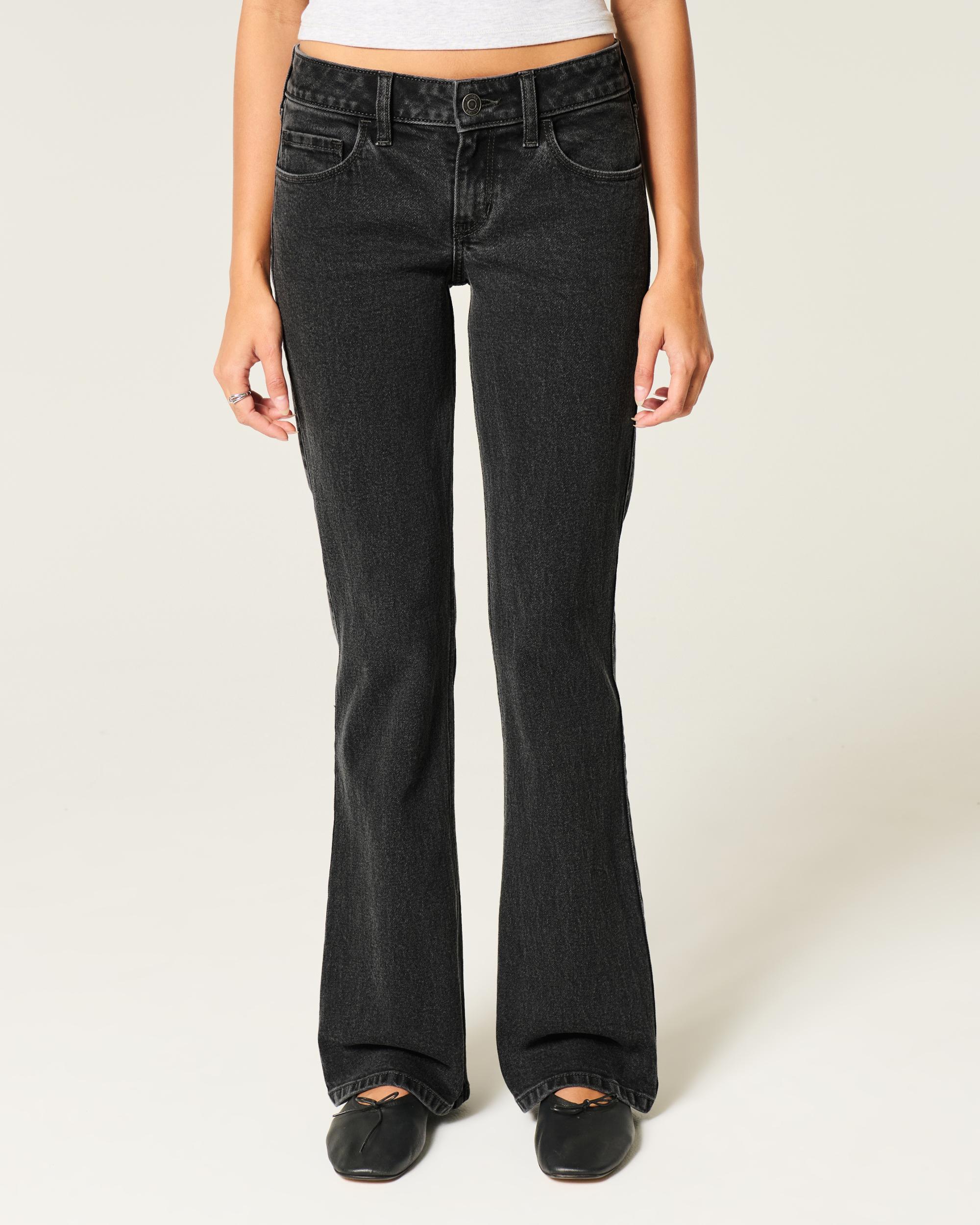 Low-Rise Washed Black Boot Jeans Product Image