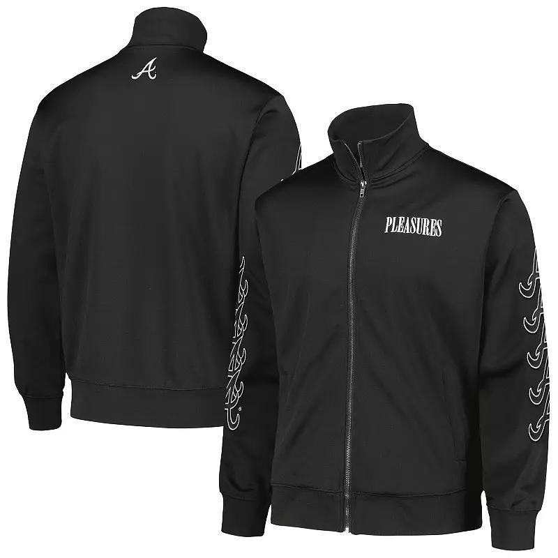 Men's Black New York Mets Pitcher Full-Zip Track Jacket, Size: 2XL Product Image