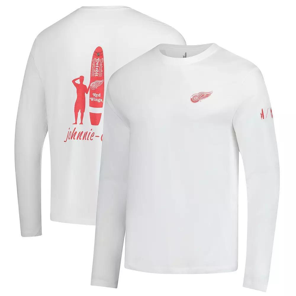 Men's johnnie-O White Detroit Red Wings Adam Long Sleeve T-Shirt,  Product Image