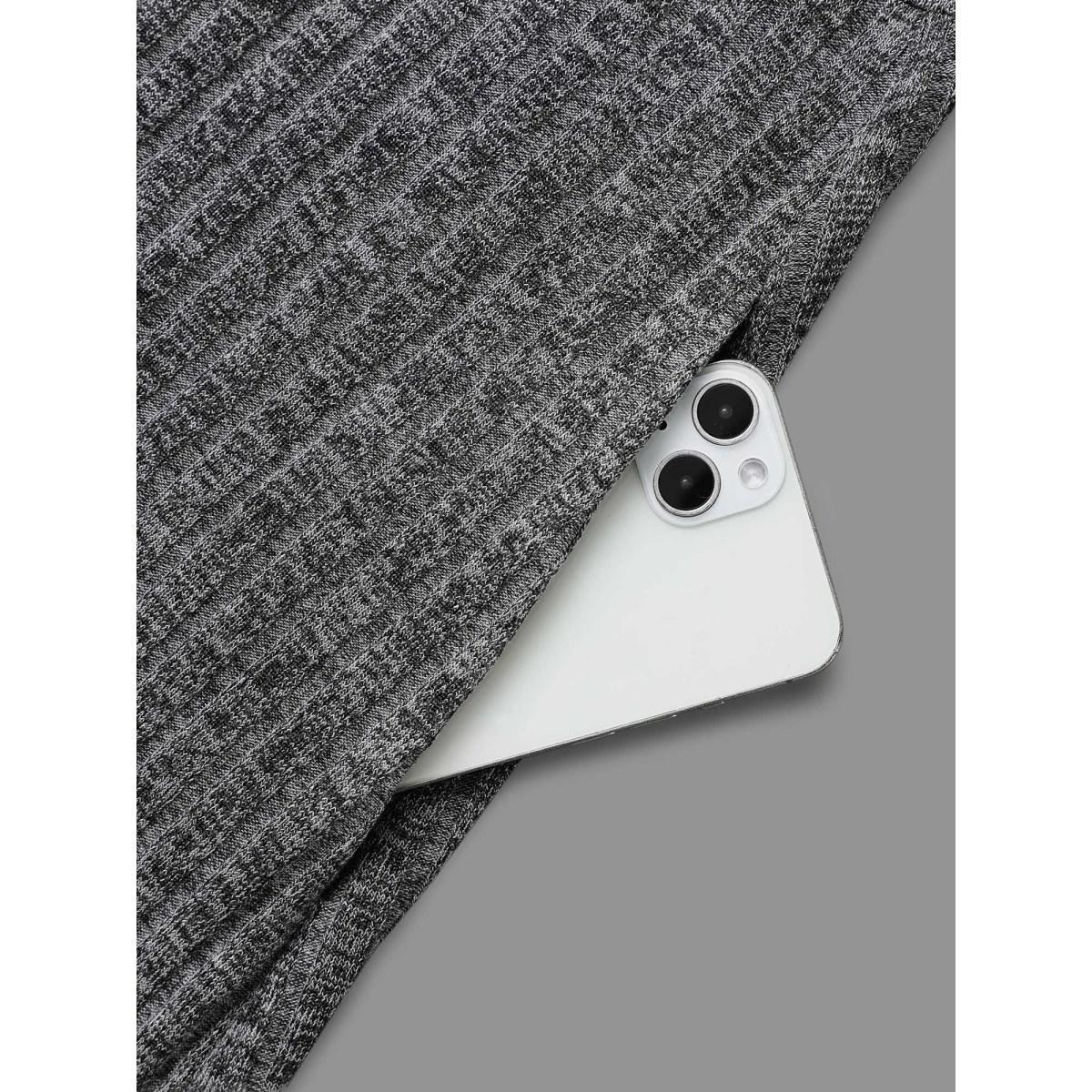 Plus Size Crew Neck Ruffle Trim Knit Dress DarkGray Women Casual Texture Knit Dresses Bloomchic 26/4X Product Image