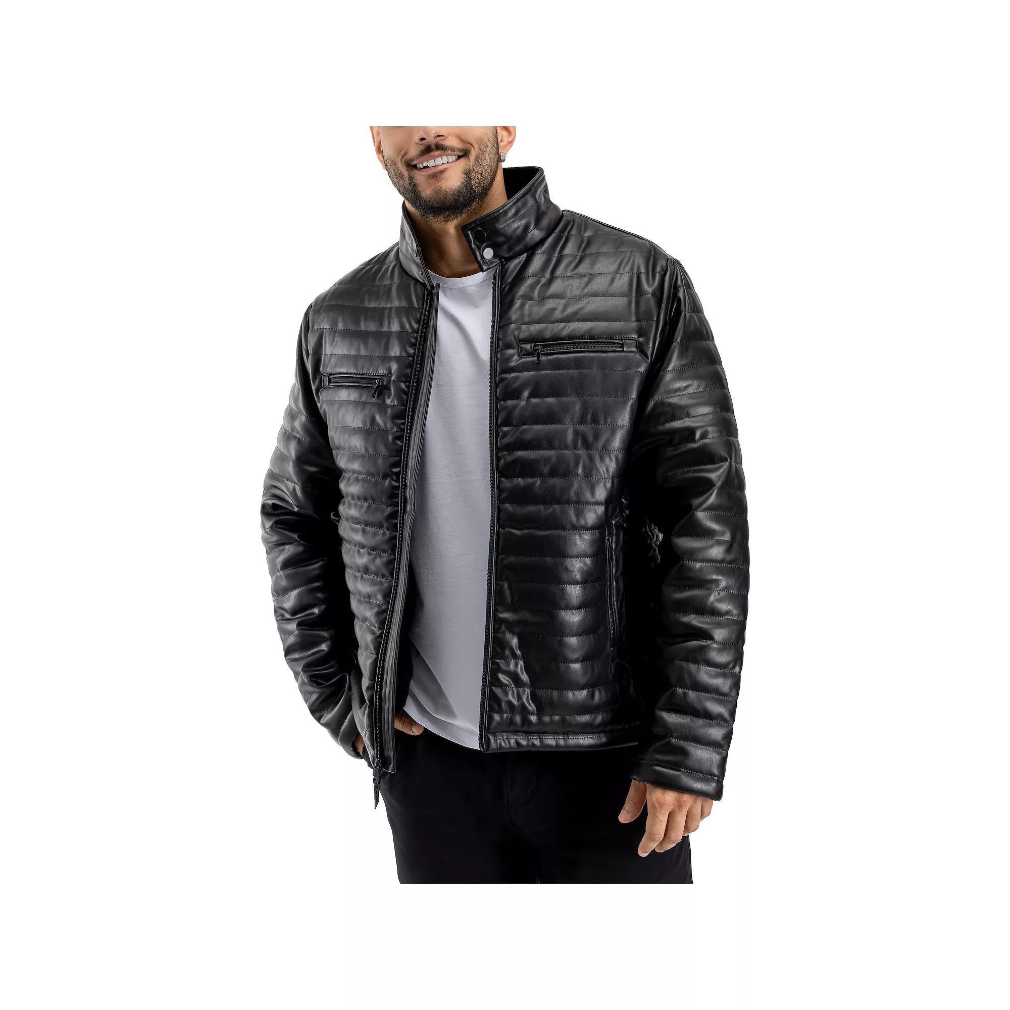 Men's Xray Faux Leather Quilted Jacket,  Product Image