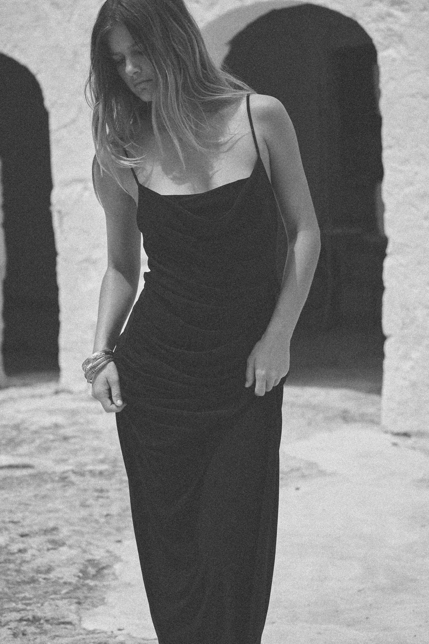 RUCHED MIDI DRESS Product Image