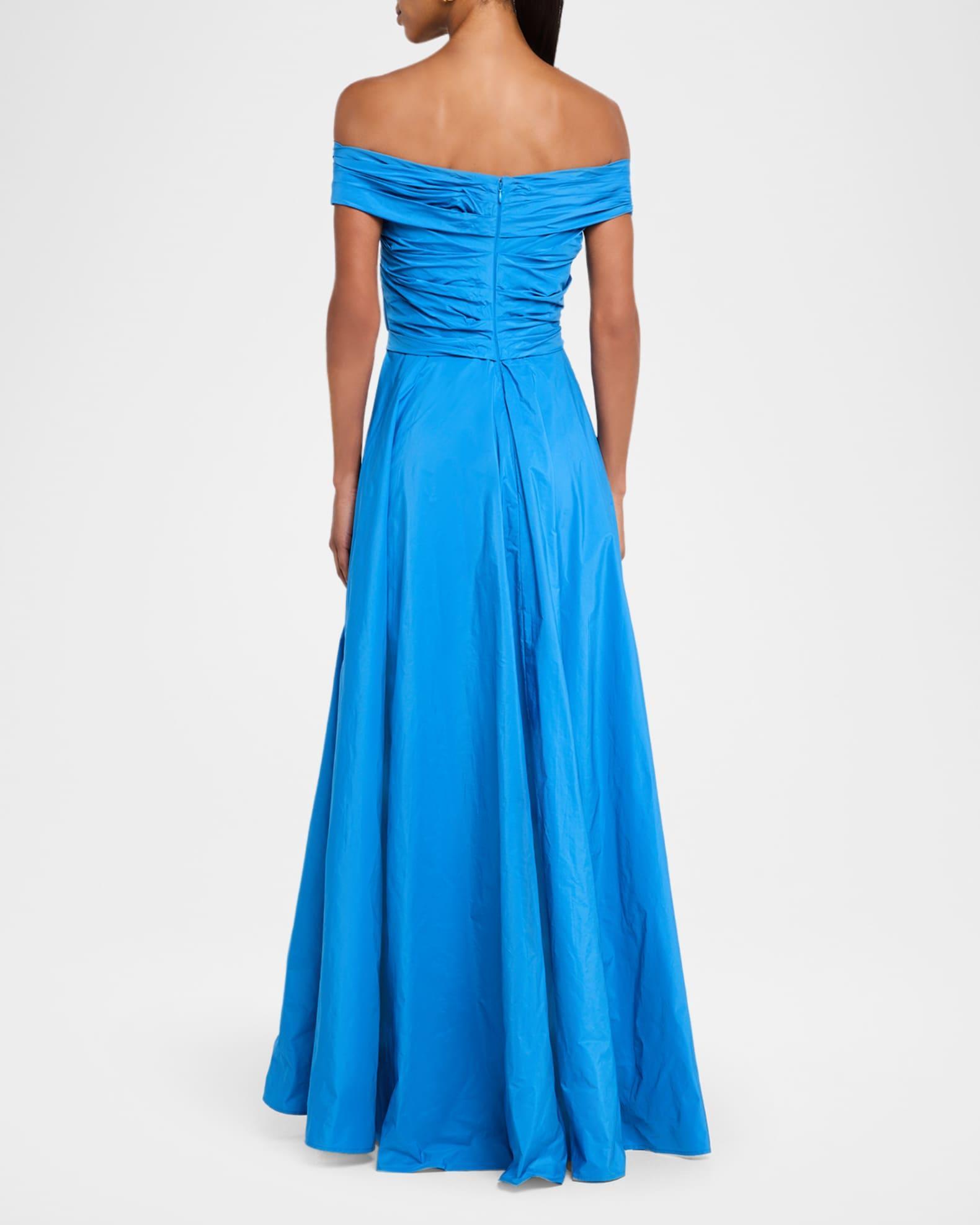 Off-The-Shoulder Draped Taffeta Gown Product Image