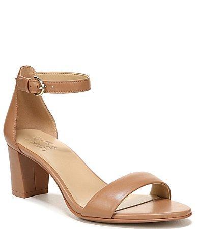 Naturalizer Vera Leather Ankle Strap Block Heel Dress Sandals Product Image