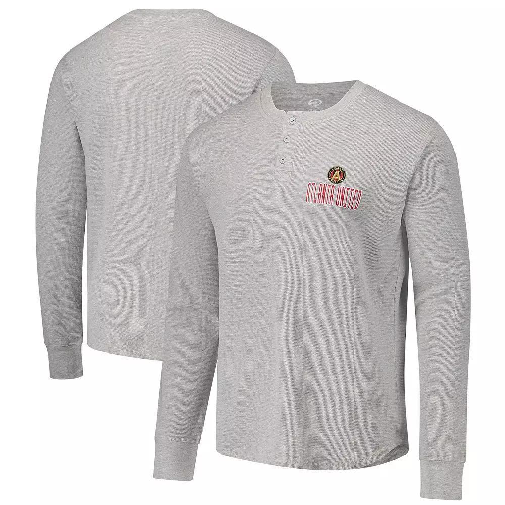 Men's Concepts Sport Gray Atlanta United FC Region Thermal Knit Henley Long Sleeve T-Shirt,  Product Image