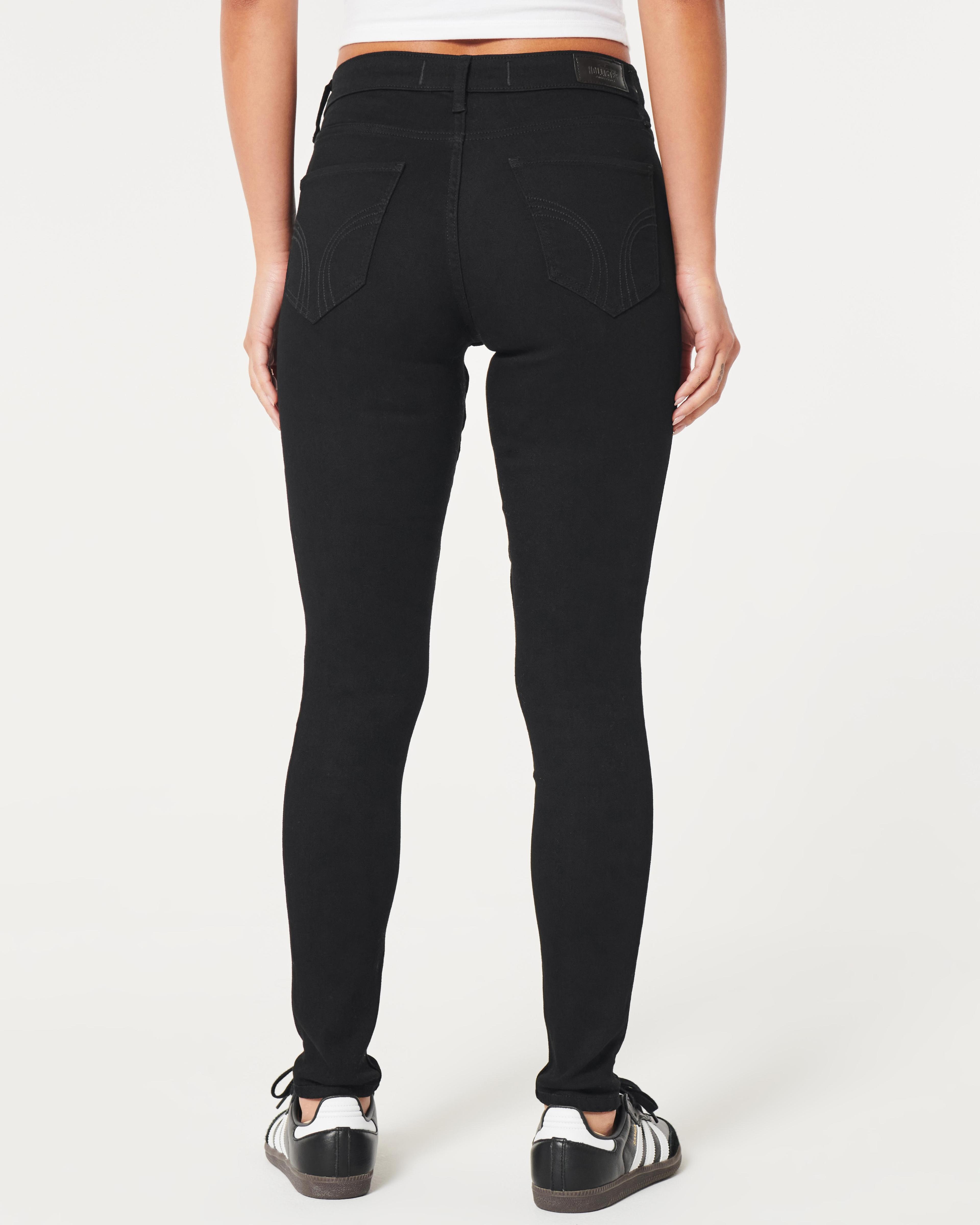 High-Rise Ripped Black Super Skinny Jeans Product Image