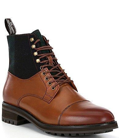 Polo Ralph Lauren Mens Bryson Leather & Wool Cap-Toe Boot - PALE RUSSET /BLACK MULTI Product Image