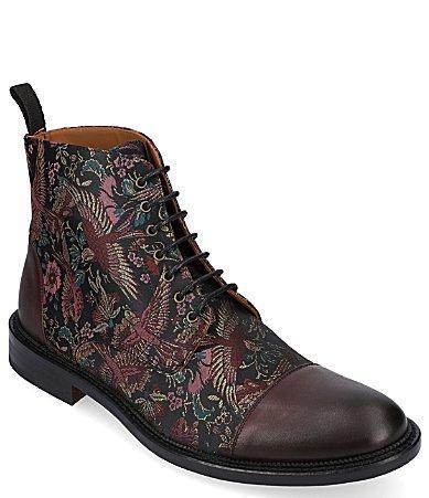 Taft Mens Jack Floral Print Jacquard Calfskin Dress Boots Product Image