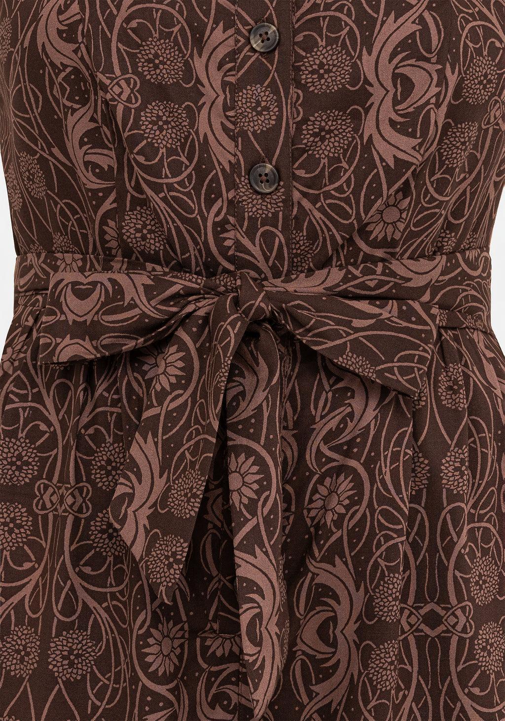 Fianna Wide Leg Jumpsuit - Brown Product Image