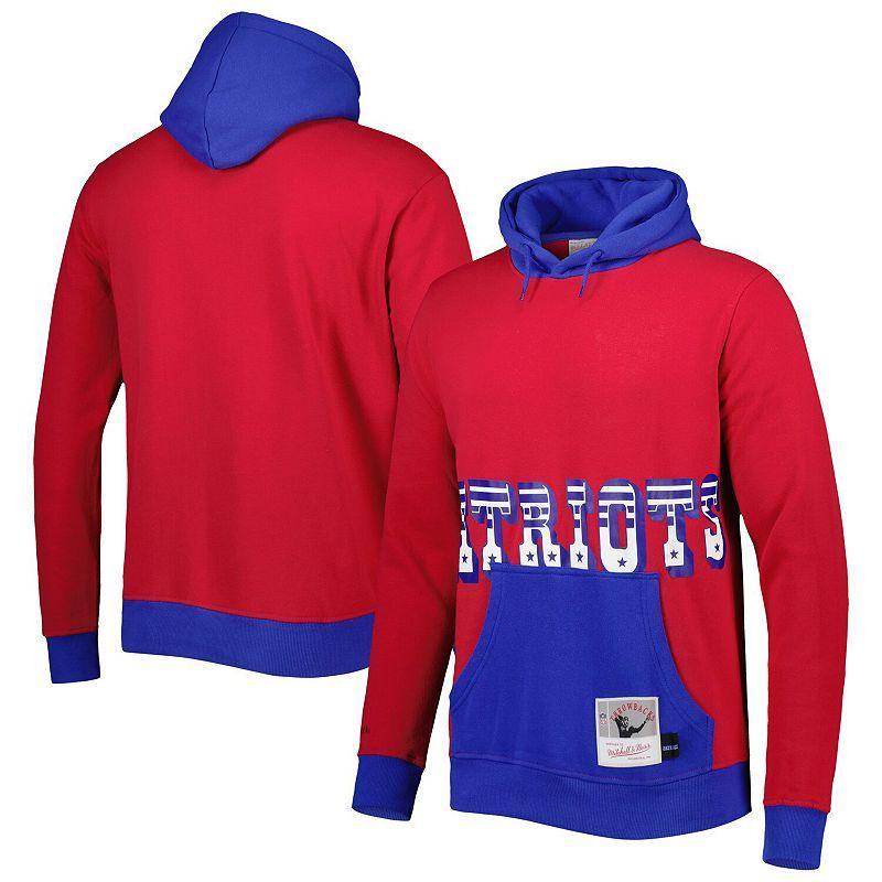 Mens Mitchell & Ness New England Patriots Big Face 5.0 Pullover Hoodie Product Image