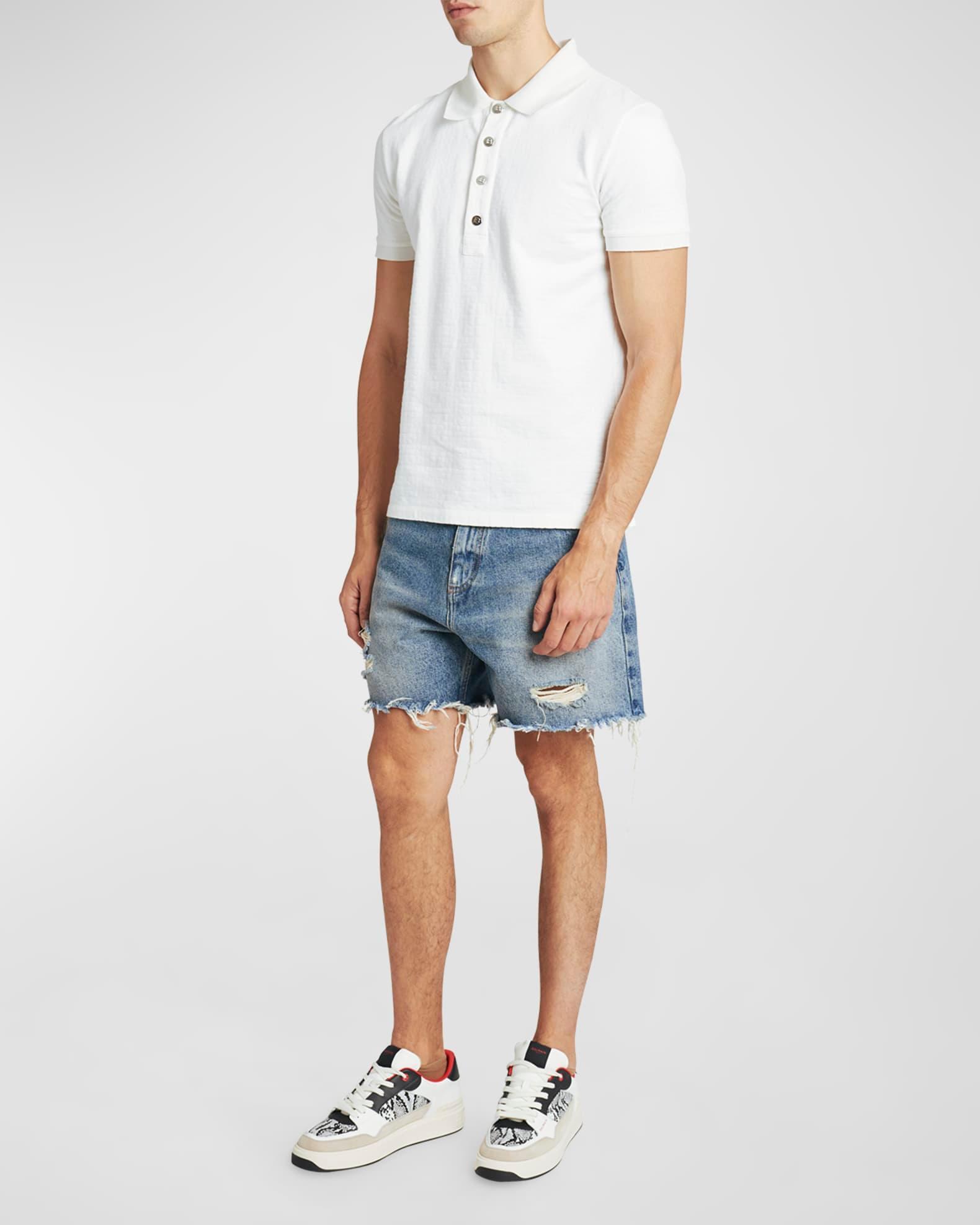 Men's Pique Monogram Jacquard Polo Shirt Product Image