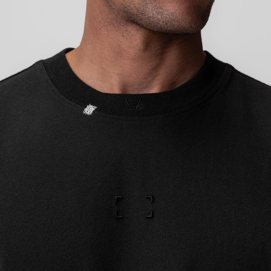 0797. Tech Essential™ Relaxed Tee - Black "Space Bracket" Product Image