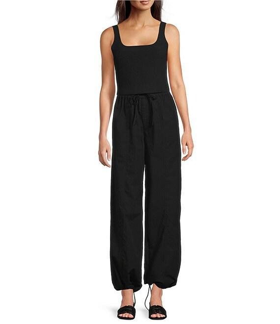 Le' AL.X Knit Ribbed Sqaure Neck Tank Top Product Image