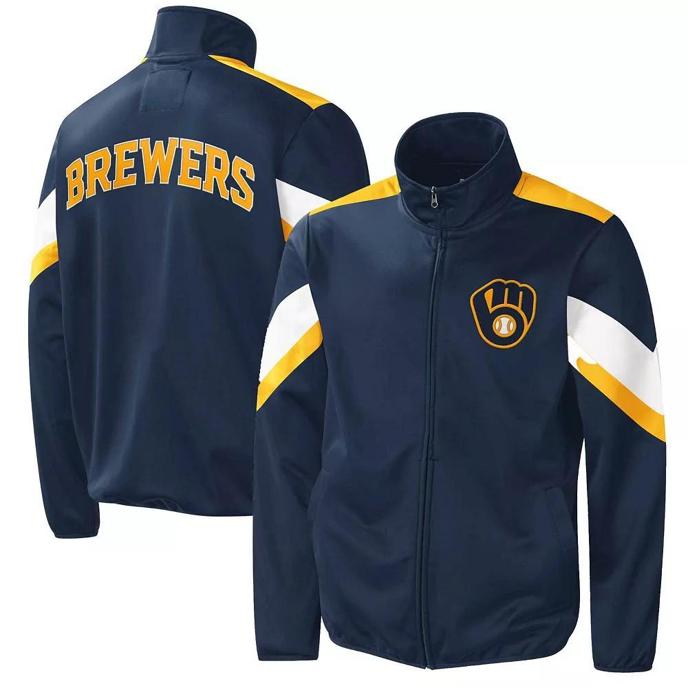 Men's G-III Sports by Carl Banks Navy Milwaukee Brewers Earned Run Full-Zip Jacket, Size: 5XL, Blue Product Image