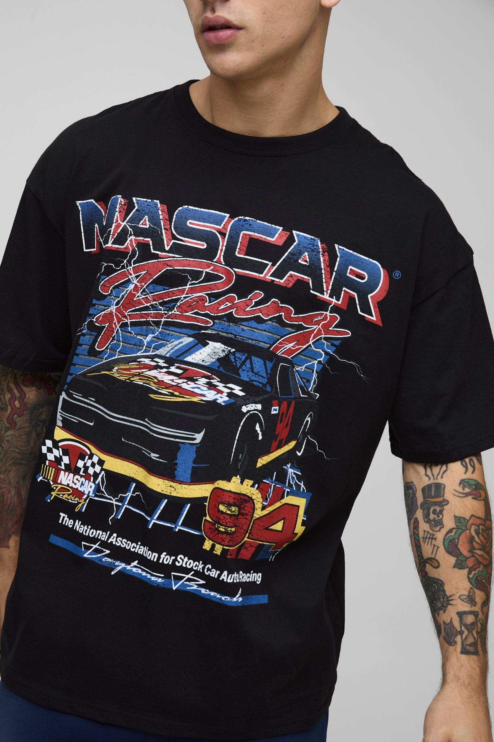Oversized NASCAR Racing License Graphic T Shirt | boohooMAN USA Product Image