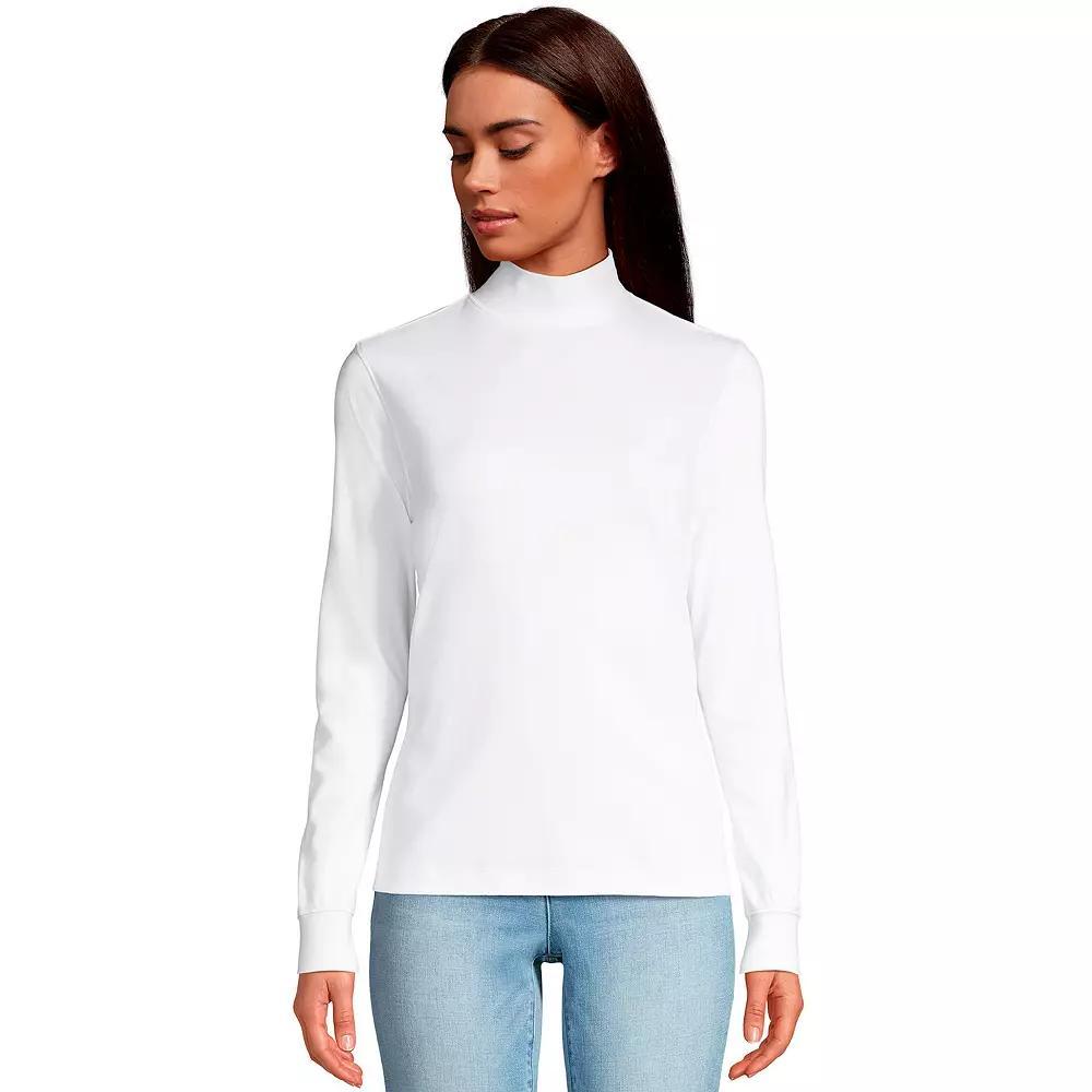 Petite Lands' End Relaxed Long Sleeve Mockneck Top, Women's,  Product Image