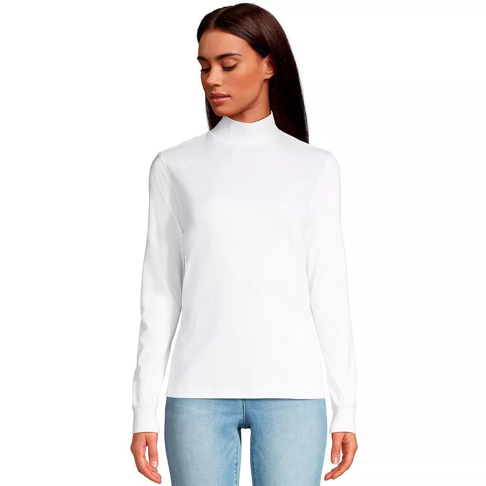Petite Lands' End Relaxed Long Sleeve Mockneck Top, Women's,  Product Image