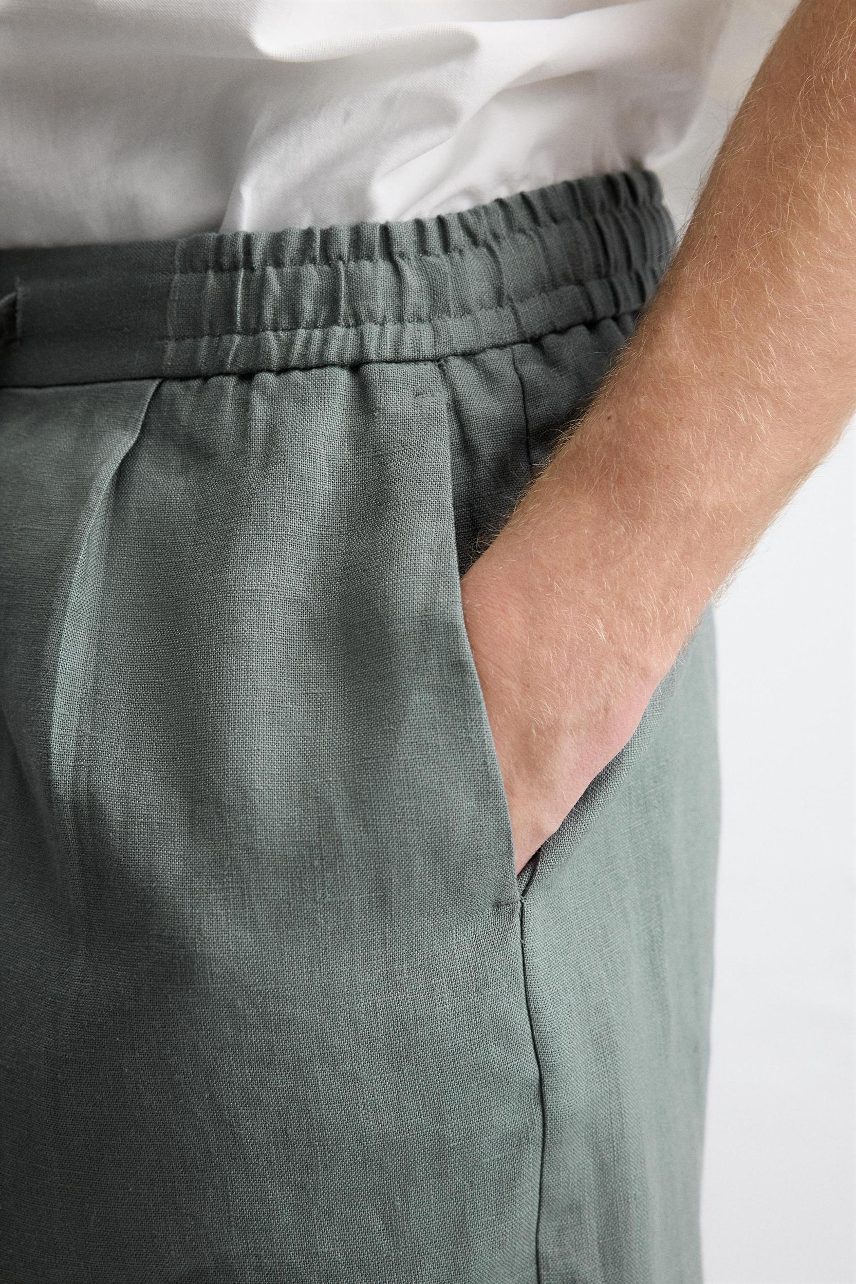 100% LINEN REGULAR FIT SHORTS Product Image