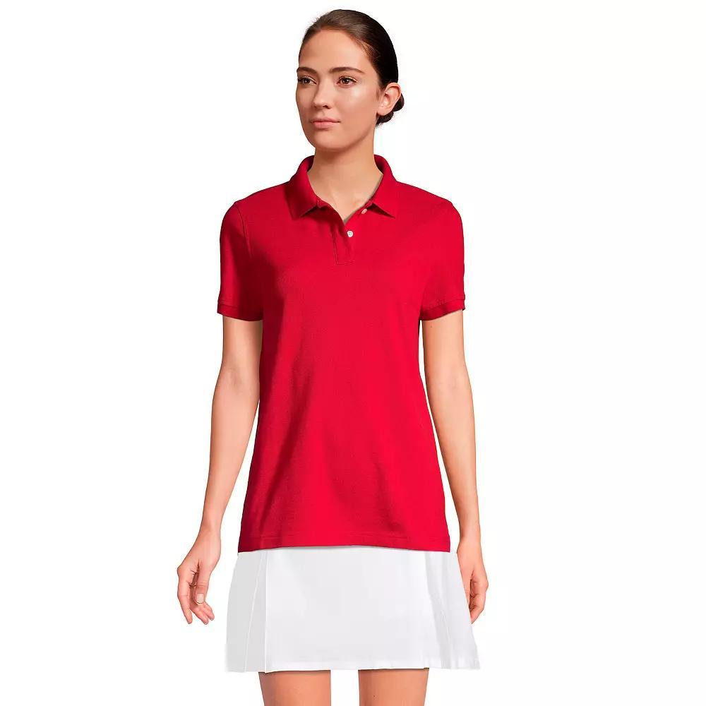 Women's Lands' End School Uniform Short Sleeve Mesh Polo Shirt, Size: Small, Red Product Image