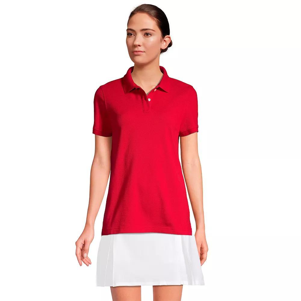 Women's Lands' End School Uniform Short Sleeve Mesh Polo Shirt, Size: Small, Red Product Image