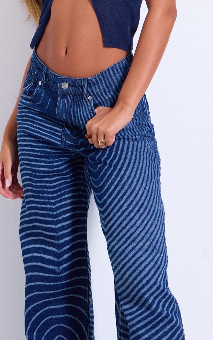 Indigo Lazer Swirl Print Jeans Product Image