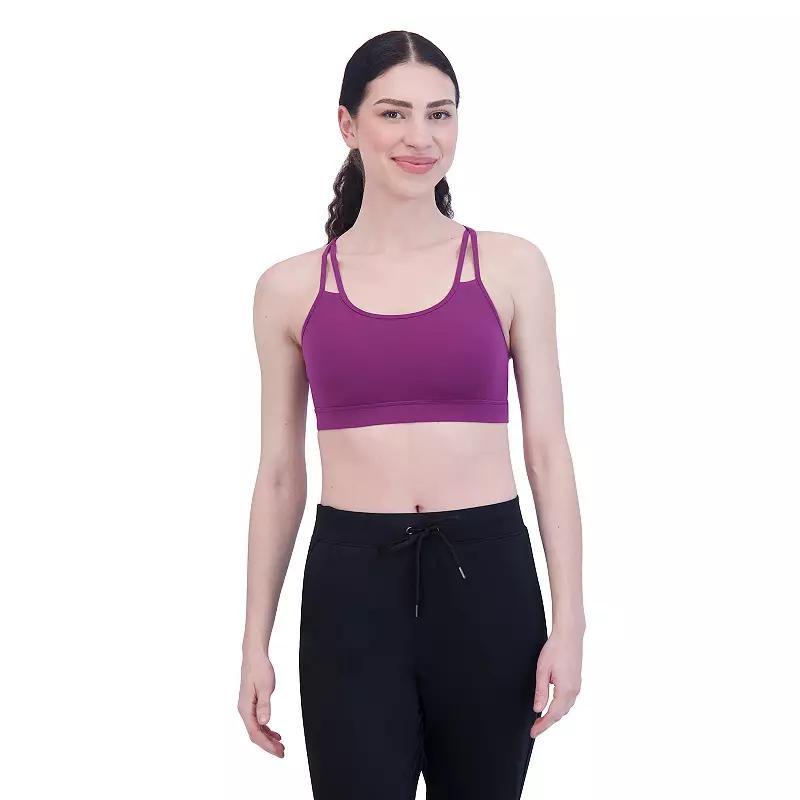 Gaiam Shine Wire-Free Medium-Impact Yoga Sports Bra, Womens Wood Purple Product Image