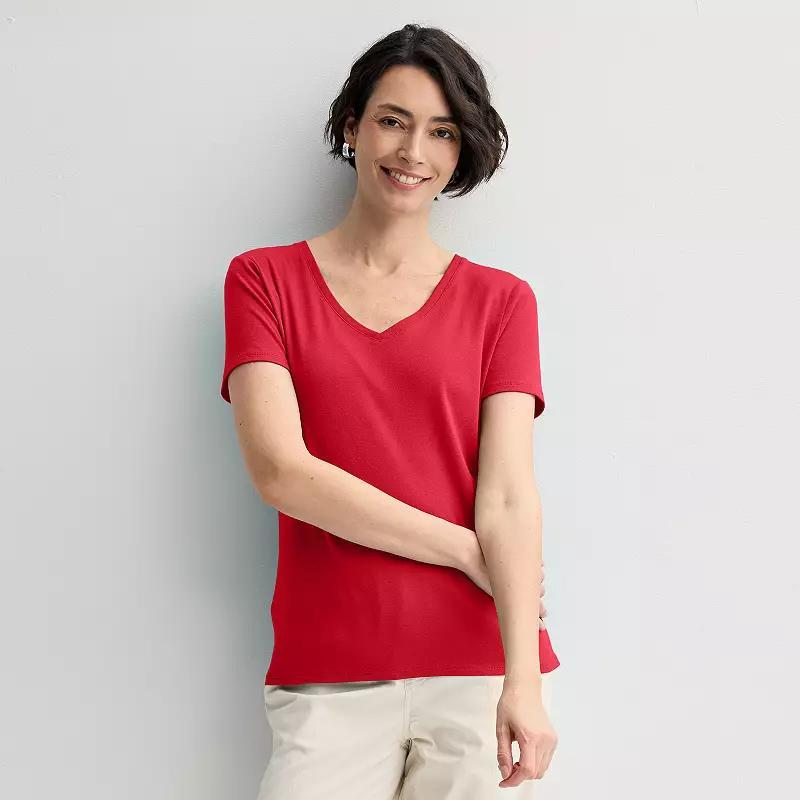 Women's Croft & Barrow® Essential V-Neck Tee,  Product Image