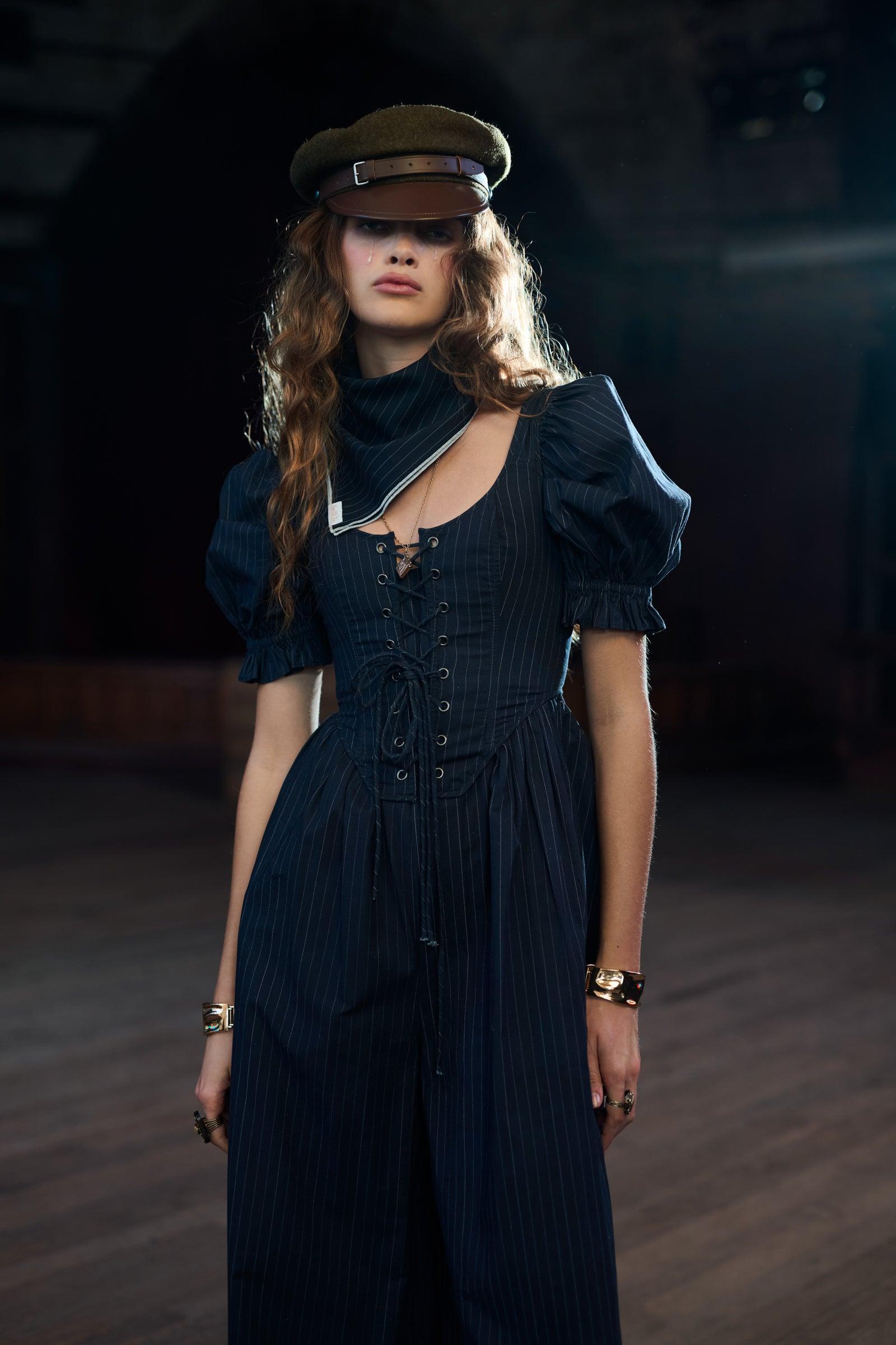 The Pinstripe Duchess Corset Product Image