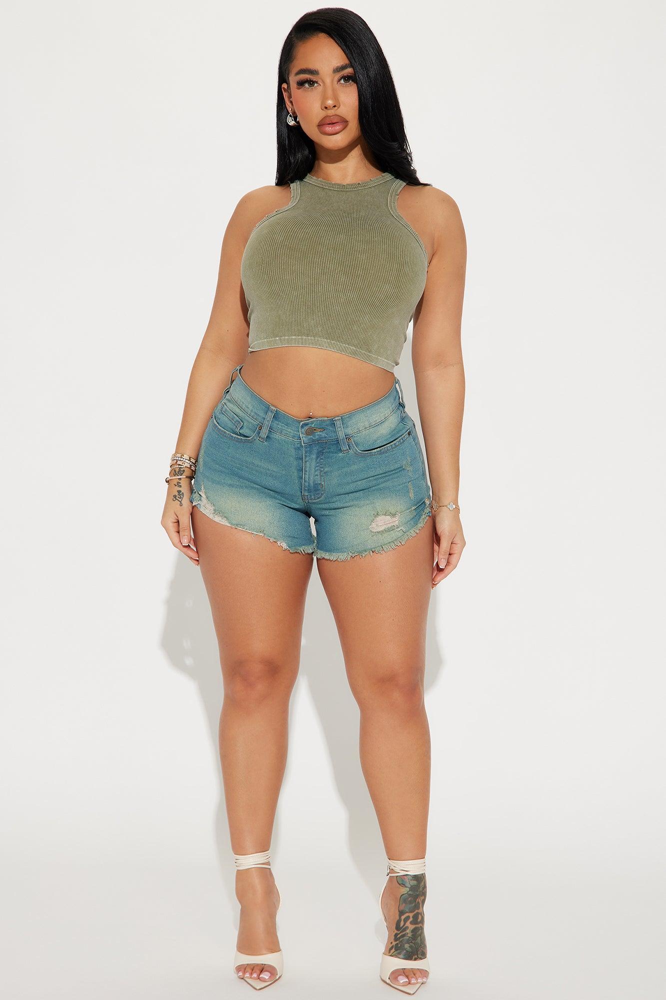 She Slays Stretch Denim Shorts - Medium Wash Product Image