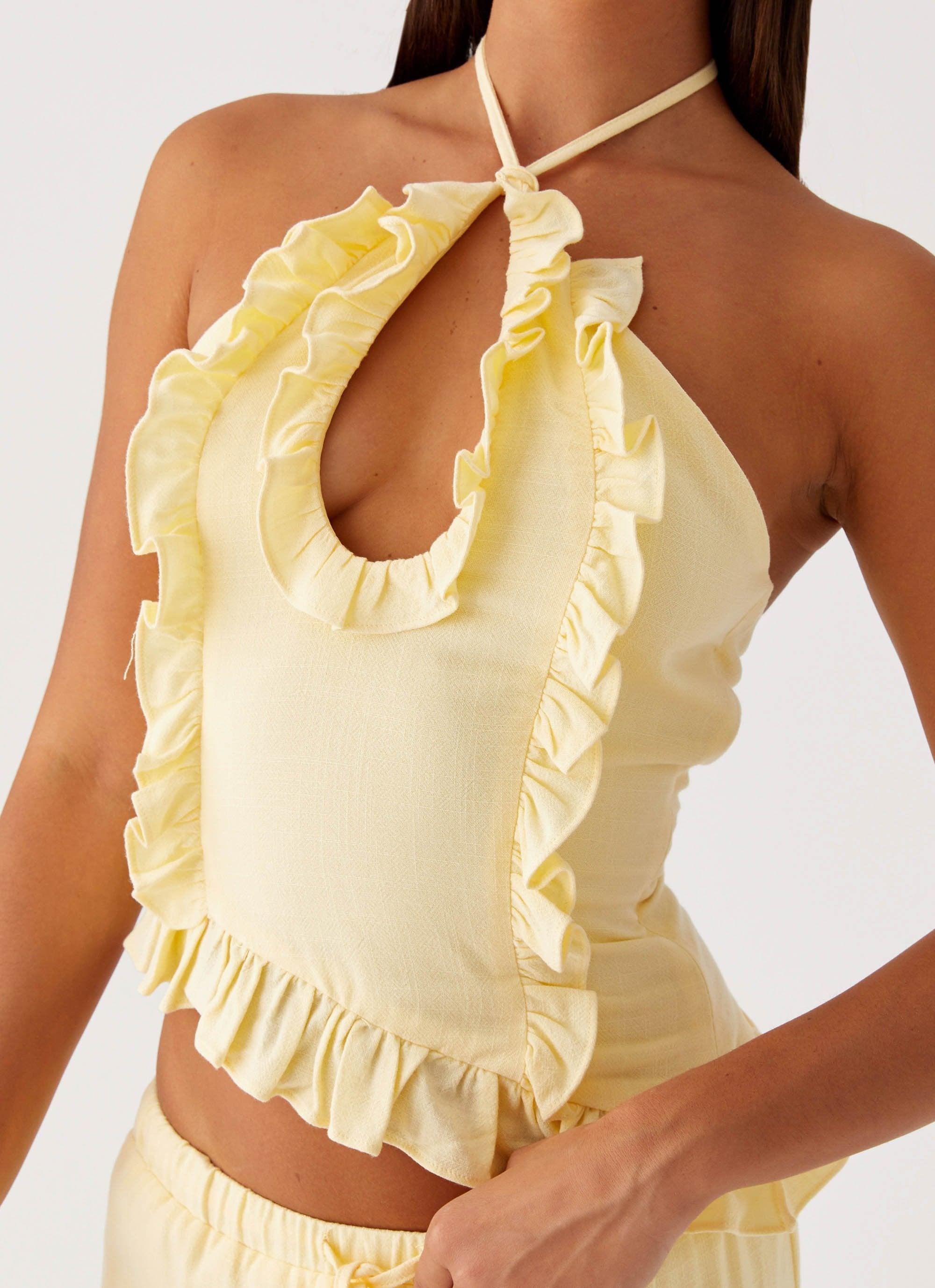 Mariella Linen Top - Yellow Product Image